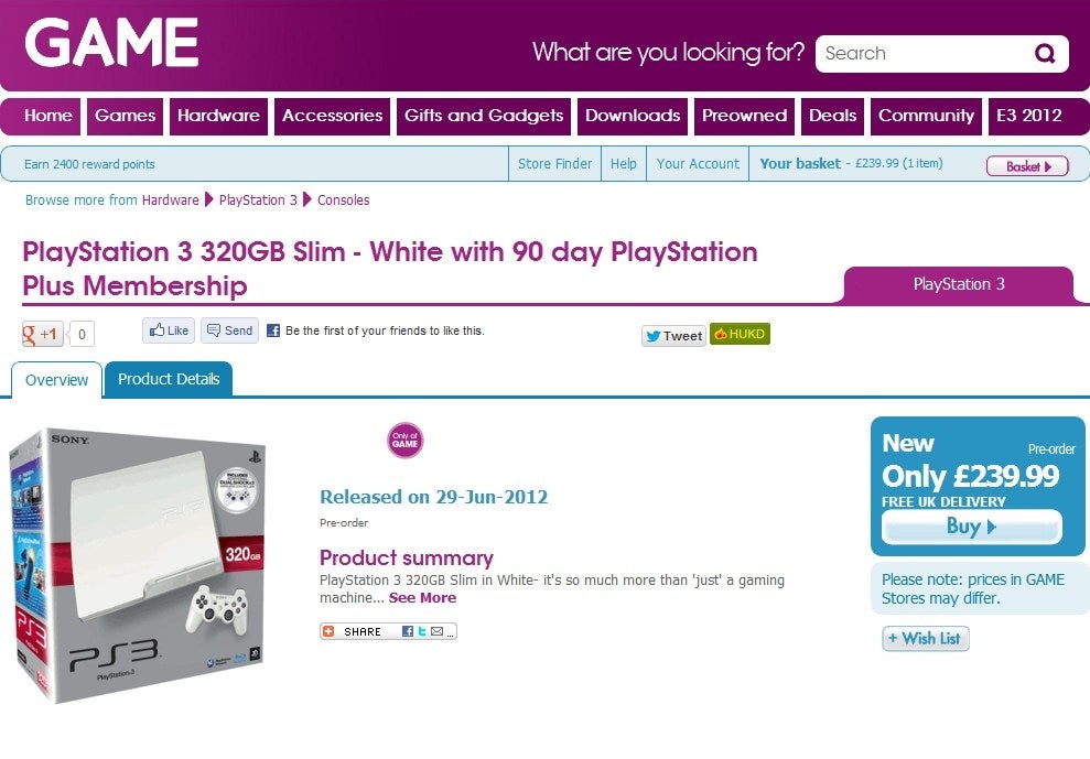 White PS3 320GB Slim exclusive to GAME in UK | Eurogamer.net
