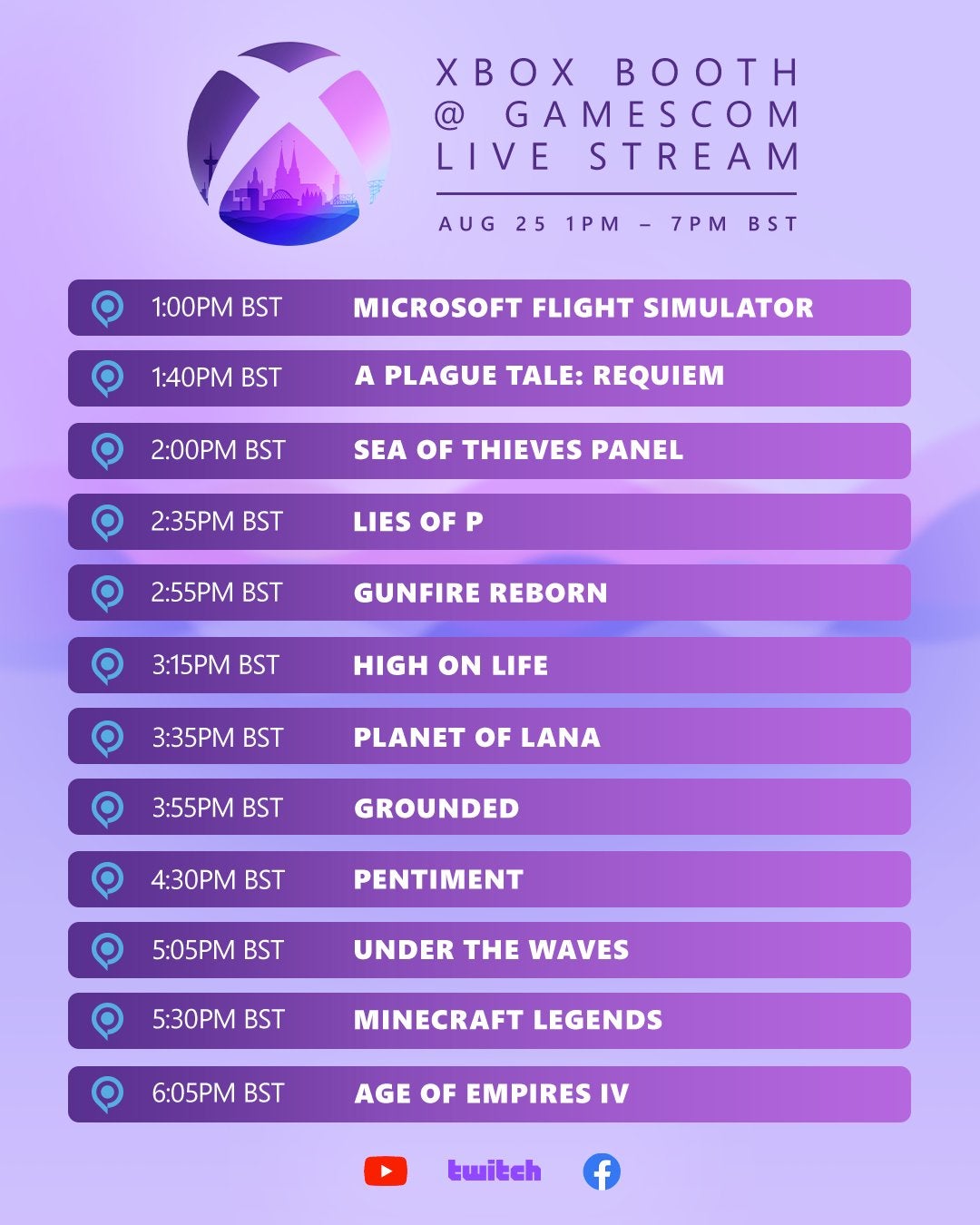 Xbox gamescom 2022 schedule