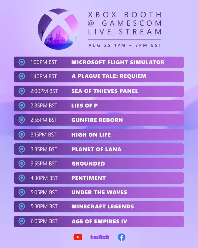 Xbox gamescom 2022 schedule