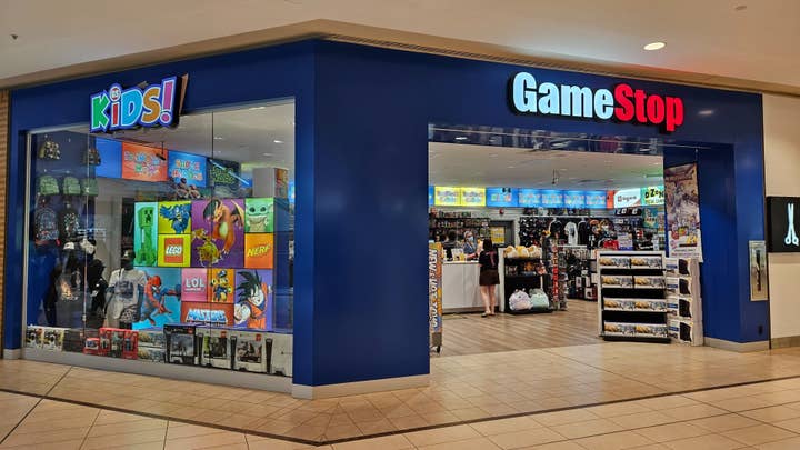 A picture of the exterior of a GameStop store taken in a suburban Toronto mall in June of 2023