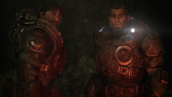 A young Marcus and Dom in Gears of War: E-Day