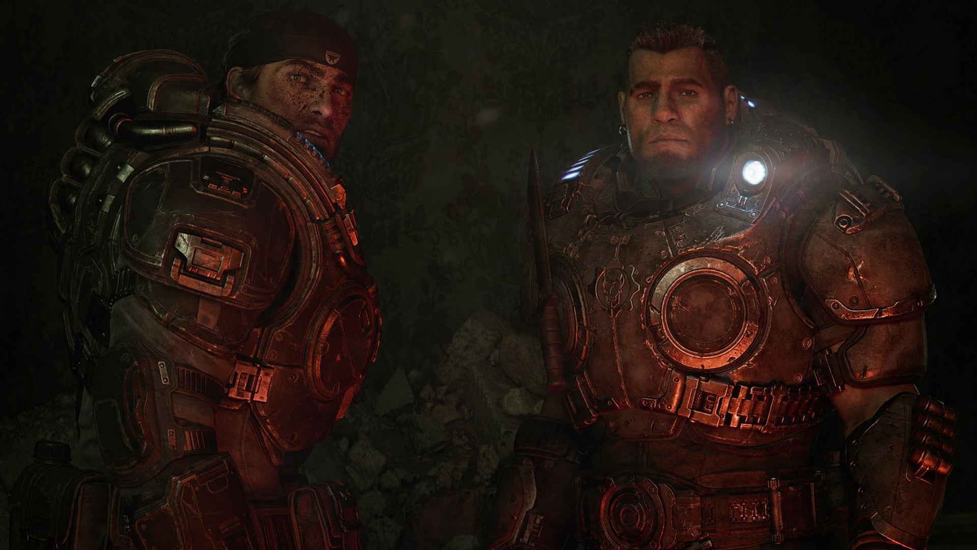 A young Marcus and Dom in Gears of War: E-Day - 1