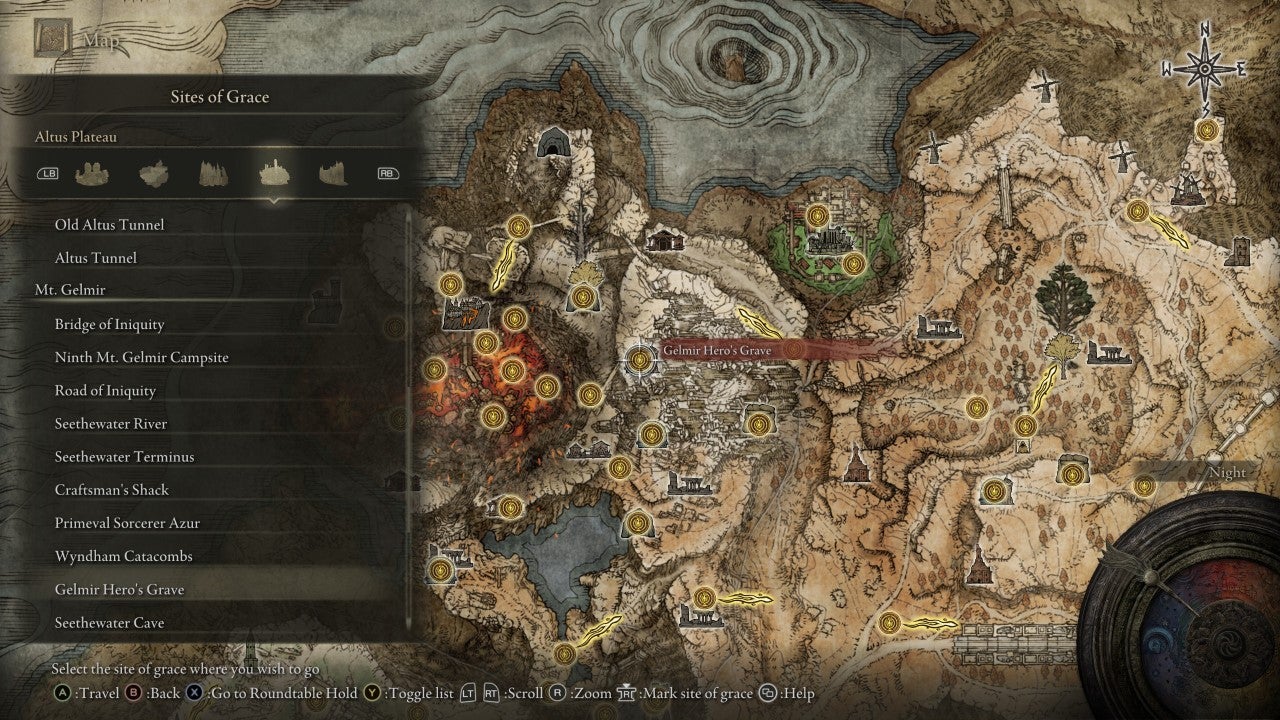 Gelmir hero&rsquo;s Grave Grace in Elden Ring