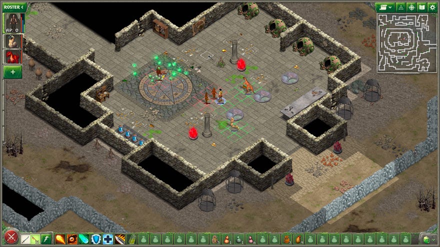 A battle in a dungeon in a Geneforge 1 - Mutagen screenshot.