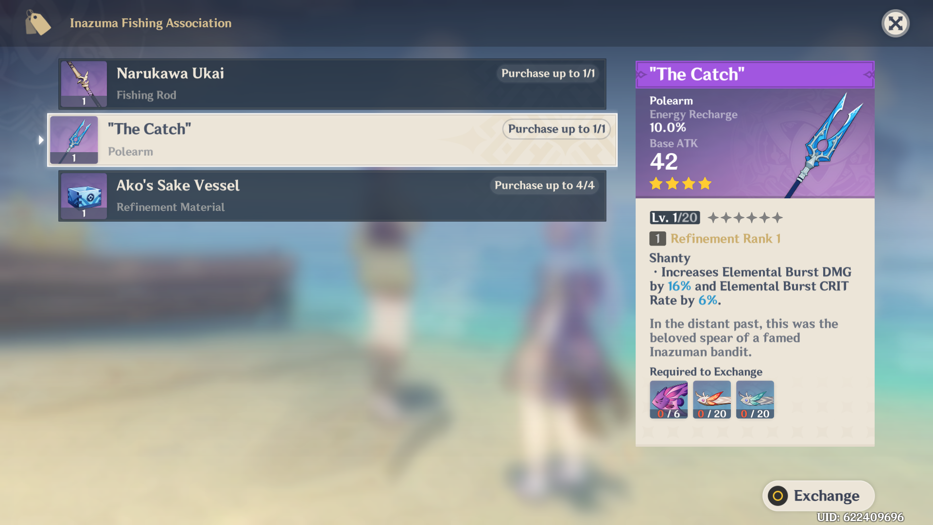 Genshin Impact The Catch and where to find Raimei Angelfish 