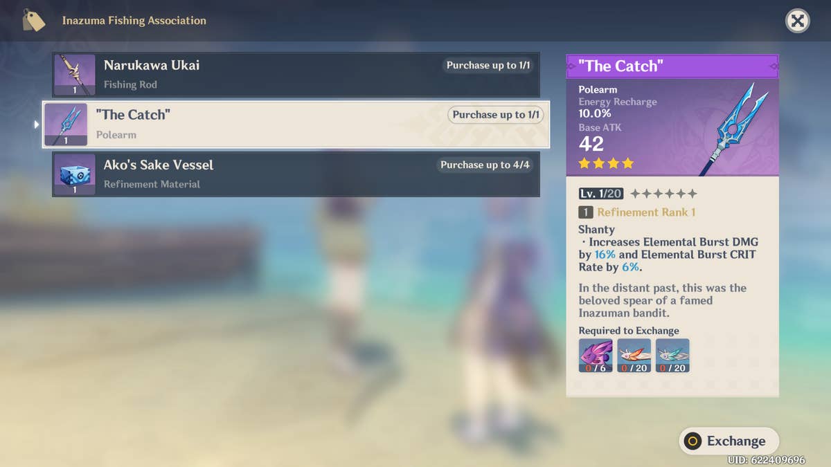 Genshin Impact The Catch and where to find Raimei Angelfish