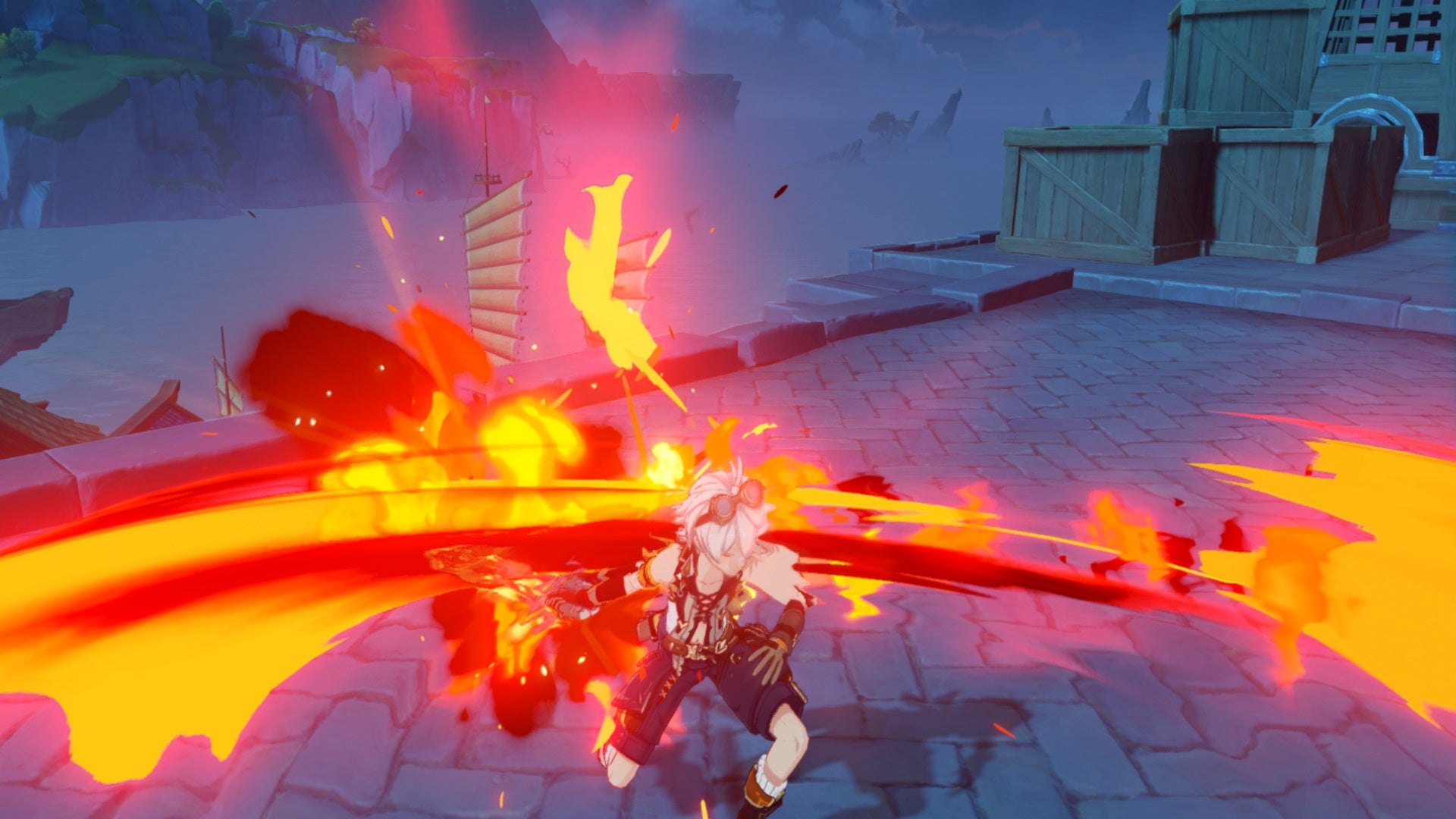 Genshin Impact Bennett build: Bennett charging his elemental skill - 3