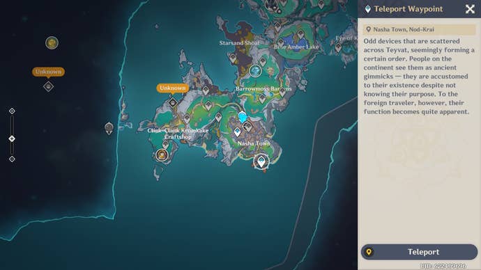 Eastern NOD-KRAI map at Genshin Impact