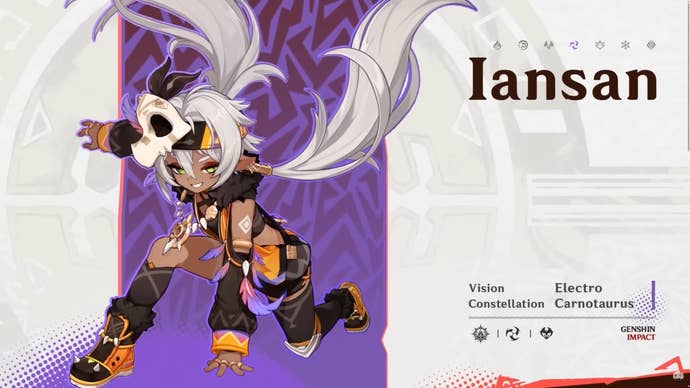 Iansan’s info page in Genshin Impact