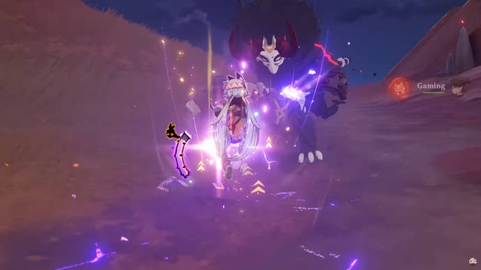 Iansan using an Electro attack in Genshin Impact