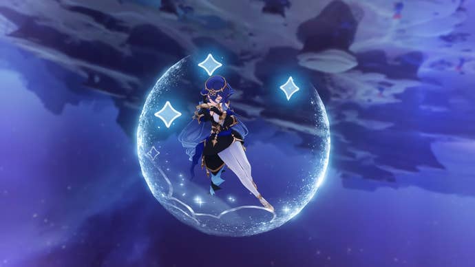 Genshin Impact’s sleepy student Layla dreams her shield into being.