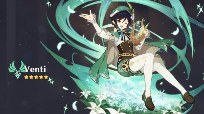 A Genshin Impact screenshot of Venti’s pull screen.
