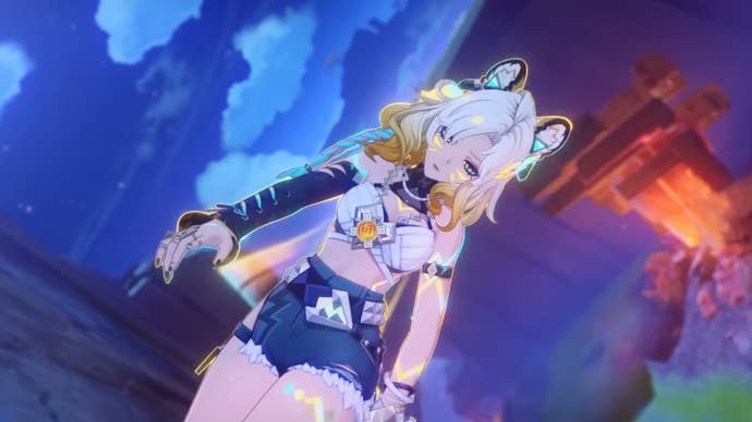 Xilonen in the hit of Genshin, rapping