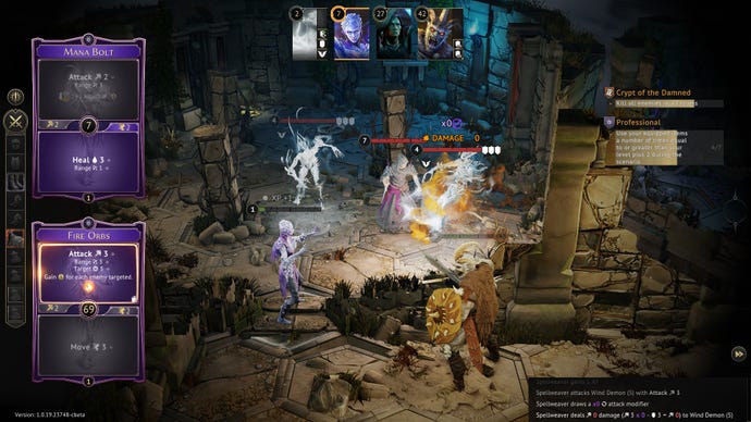 A battle scene in Gloomhaven