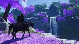 Jin Sakai chilling on a horse in Ghost of Tsushima.
