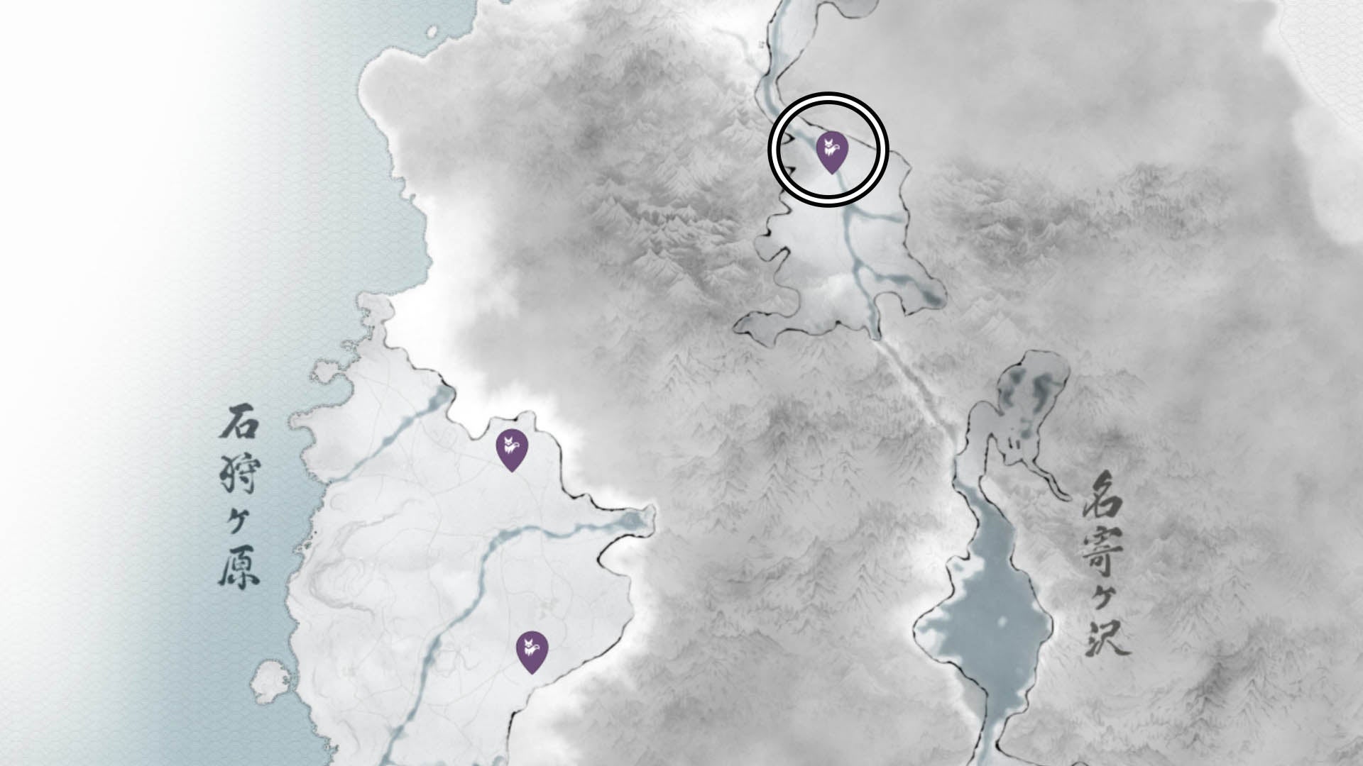 ghost of yotei clear water fox den map location