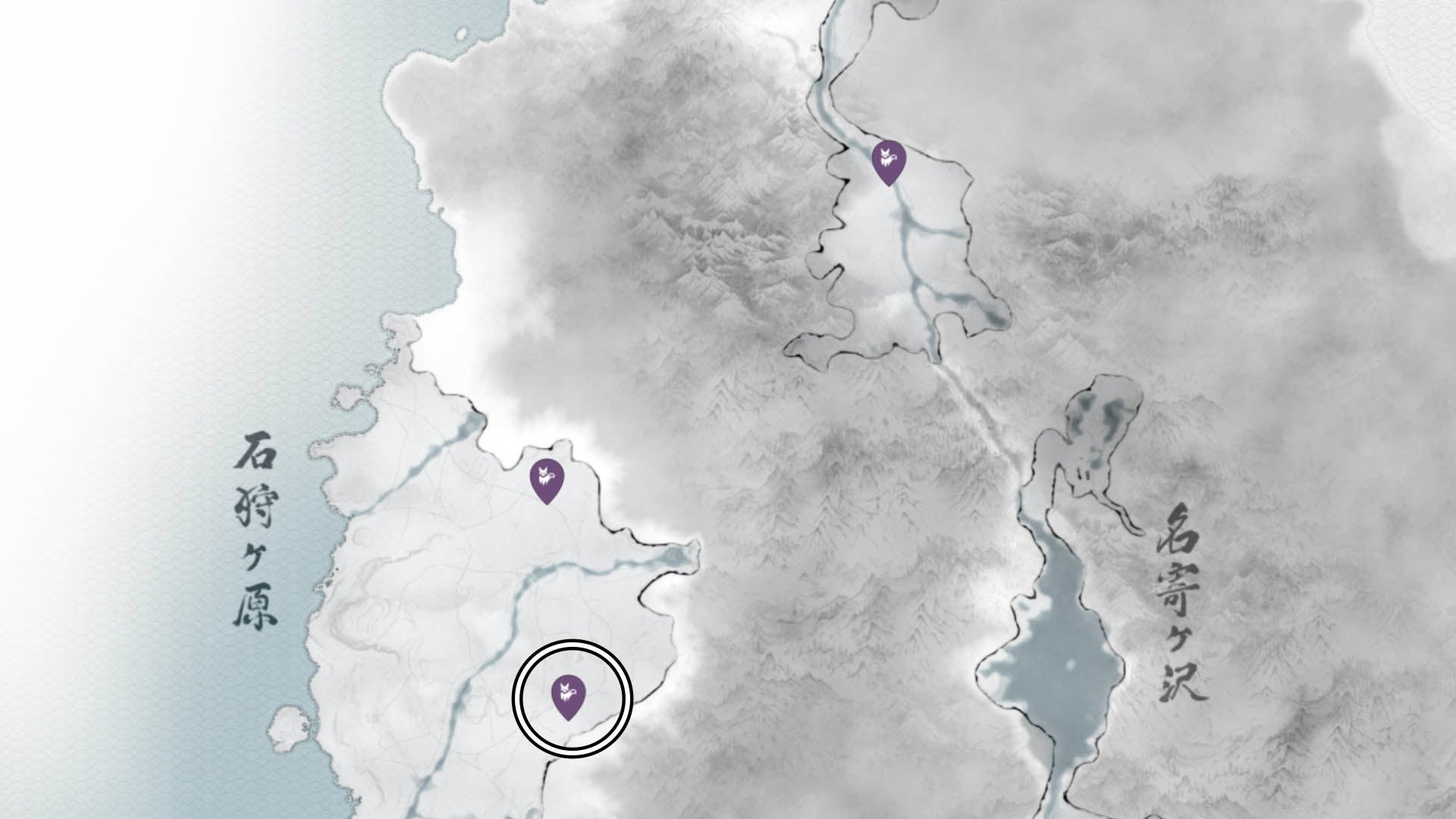 ghost of yotei fire fox den map location