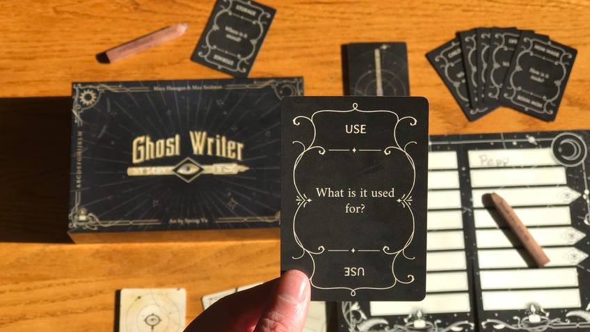 Ghost Writer board game question card