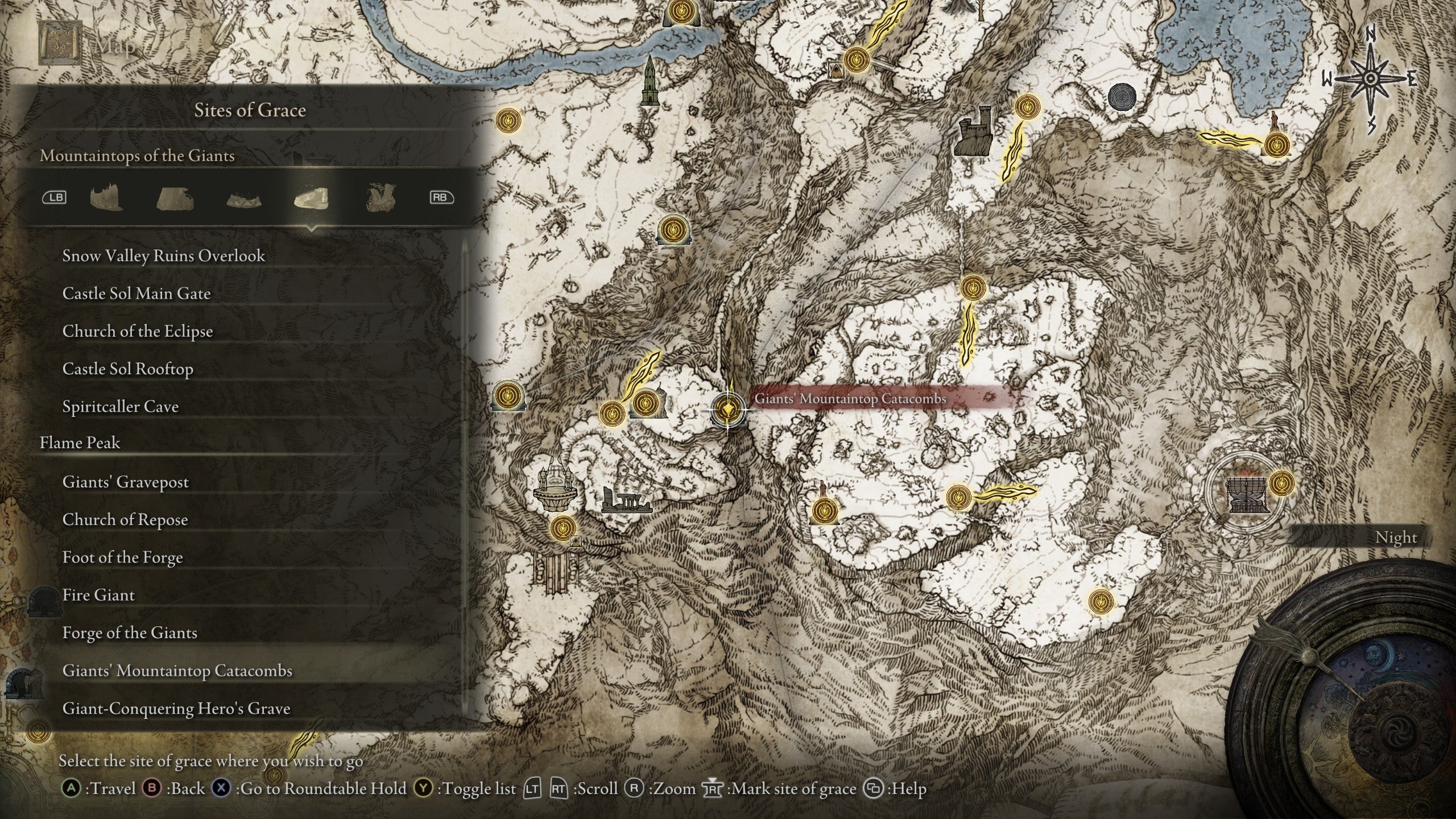 Giant&rsquo;s Mountaintop Catacombs Grave in Elden Ring