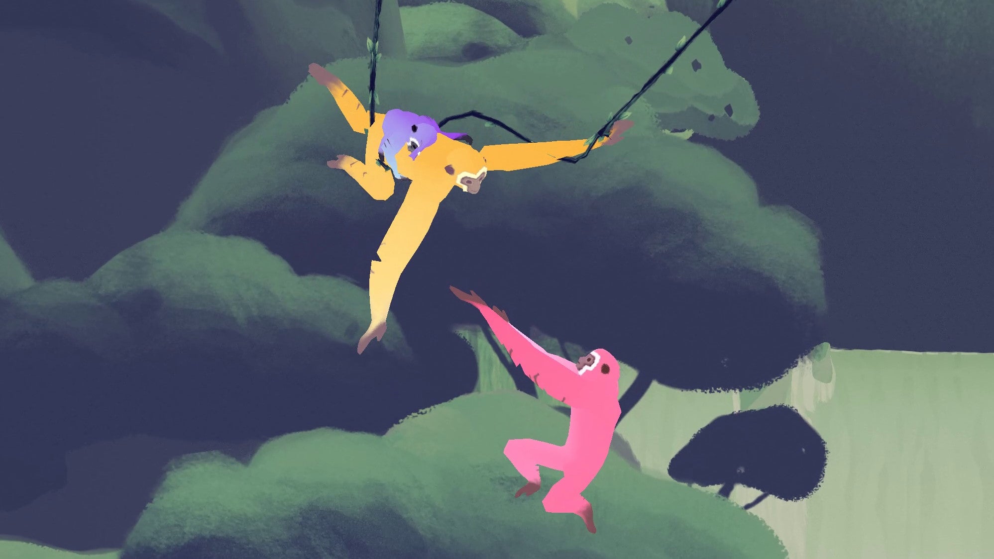 Colourful gibbons swing through a jungle in Gibbon: Beyond The Trees