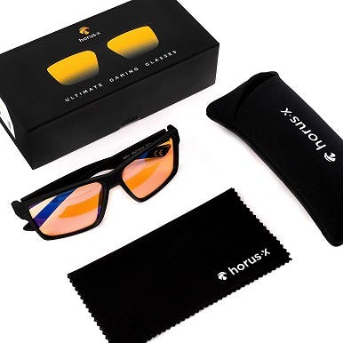 Horus gaming glasses against a white background.