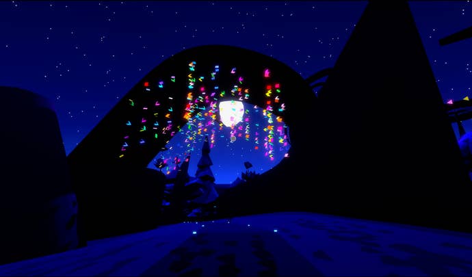 A view of a strange overhang in the park in Glitchhikers: The Spaces Between