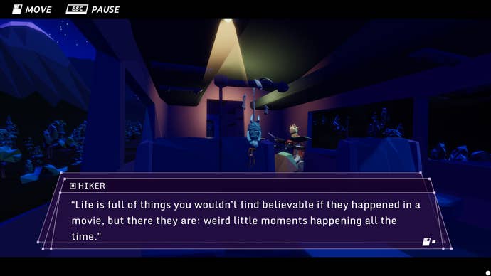 Chatting with a bug in a Glitchhikers: The Spaces Between screenshot.