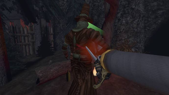 Stabbing a guard in the back in Gloomwood