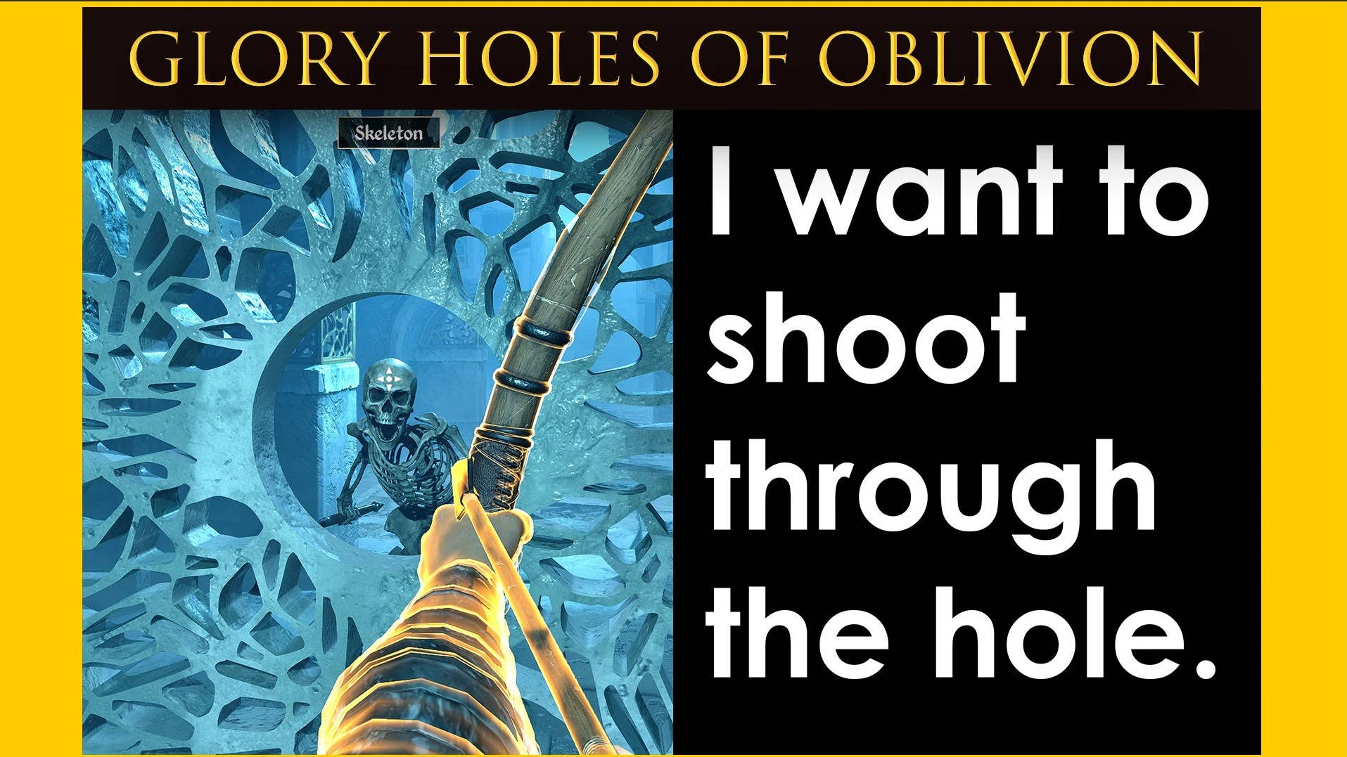 Glory holes of oblivion set fire through your weapons and gates Glory holes of oblivion set fire through your weapons and gates