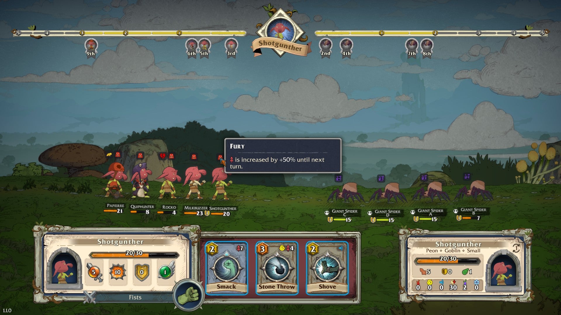 Goblins fight spiders in Goblin Stone - 3