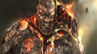 God of War III concept art shows fire titan