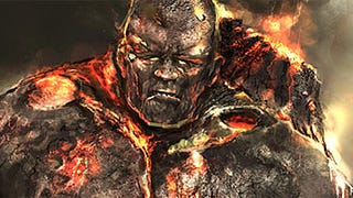 God of War III concept art shows fire titan