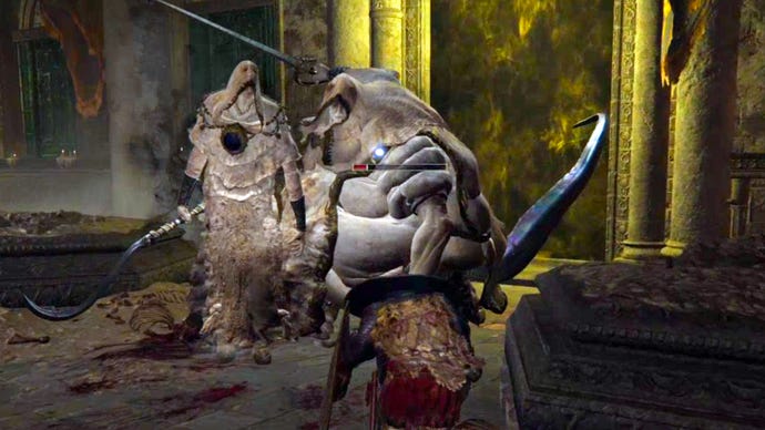 The Godskin Duo boss fight in Elden Ring