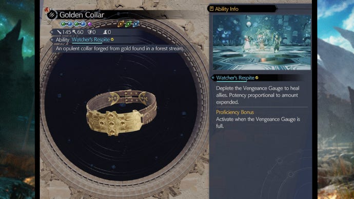 El collar dorado en Final Fantasy 7 Rebirth.