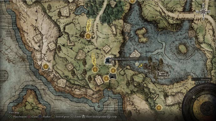 Elden Ring Golden Seed Fringefolk Hero’s Grave map location