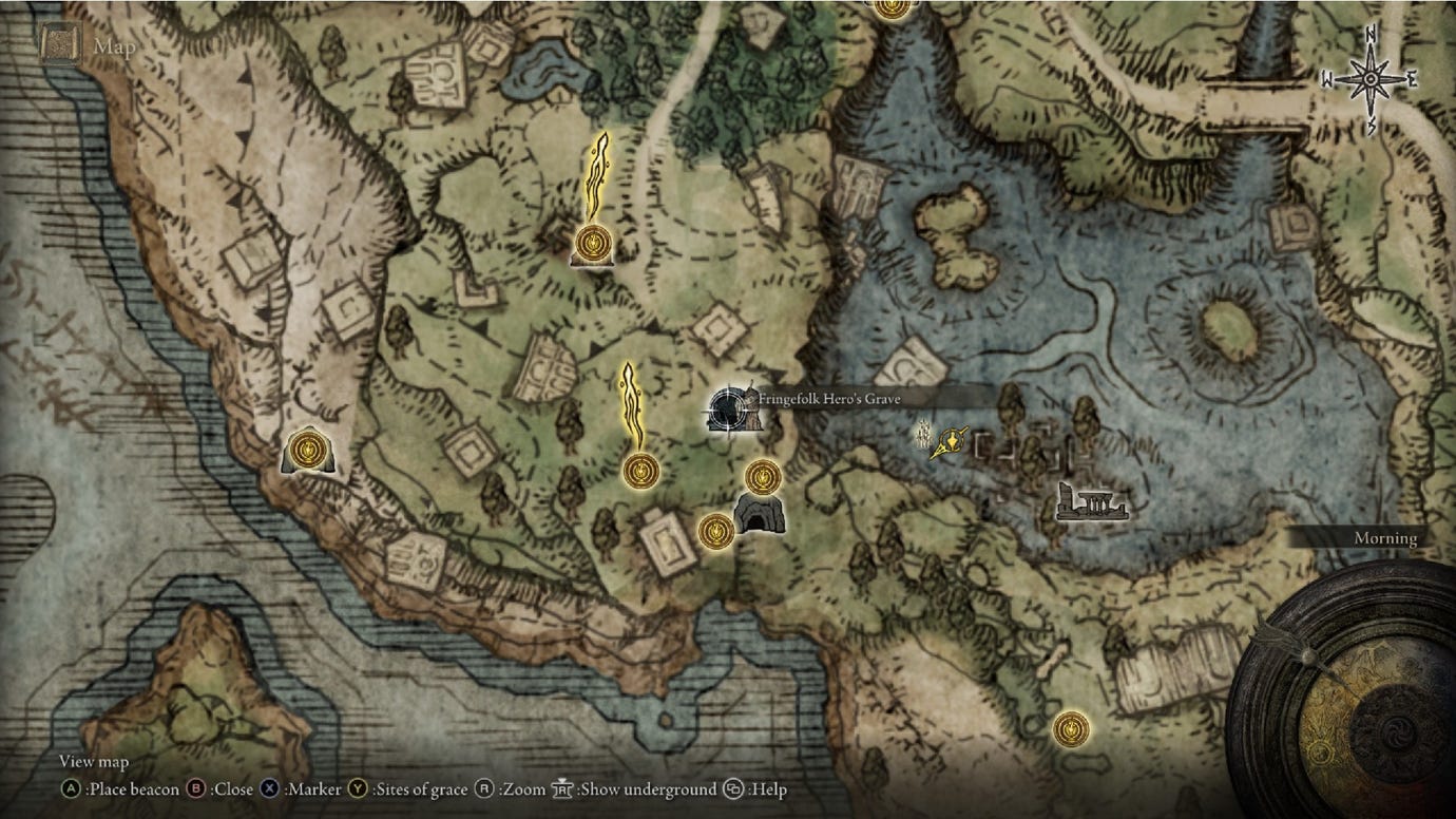Elden Ring Golden Seed Fringefolk Hero's Grave map location