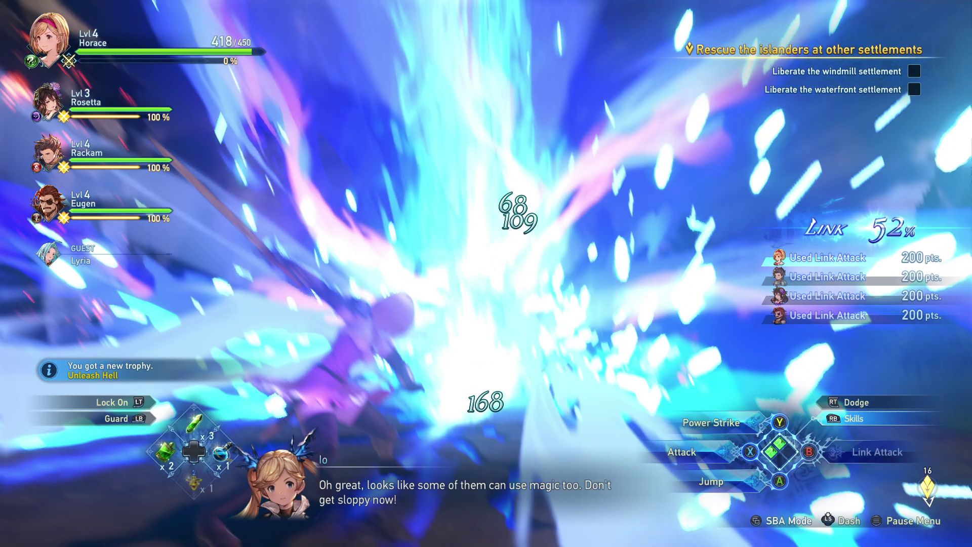 The Captain character performing their special attack in Granblue Fantasy: Relink - 3