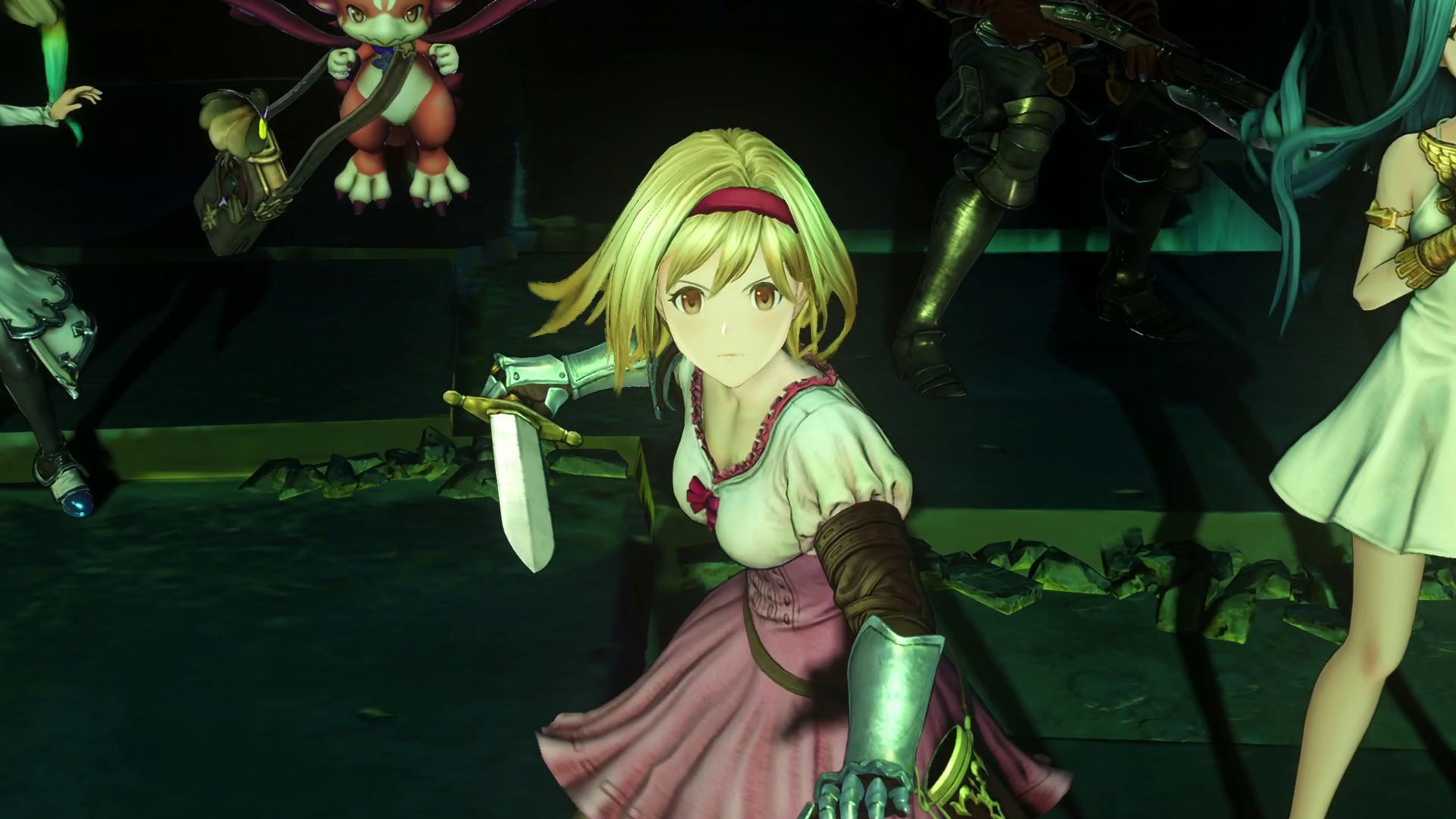 The player character, the Captain, in Granblue Fantasy: Relink, preparing to fight a boss character. - 1