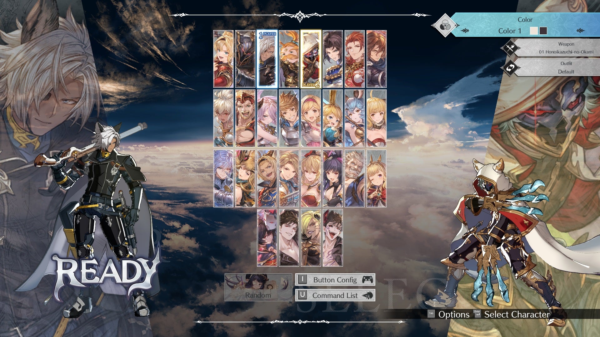 Character select screen in Granblue Fantasy Versus: rising - 4