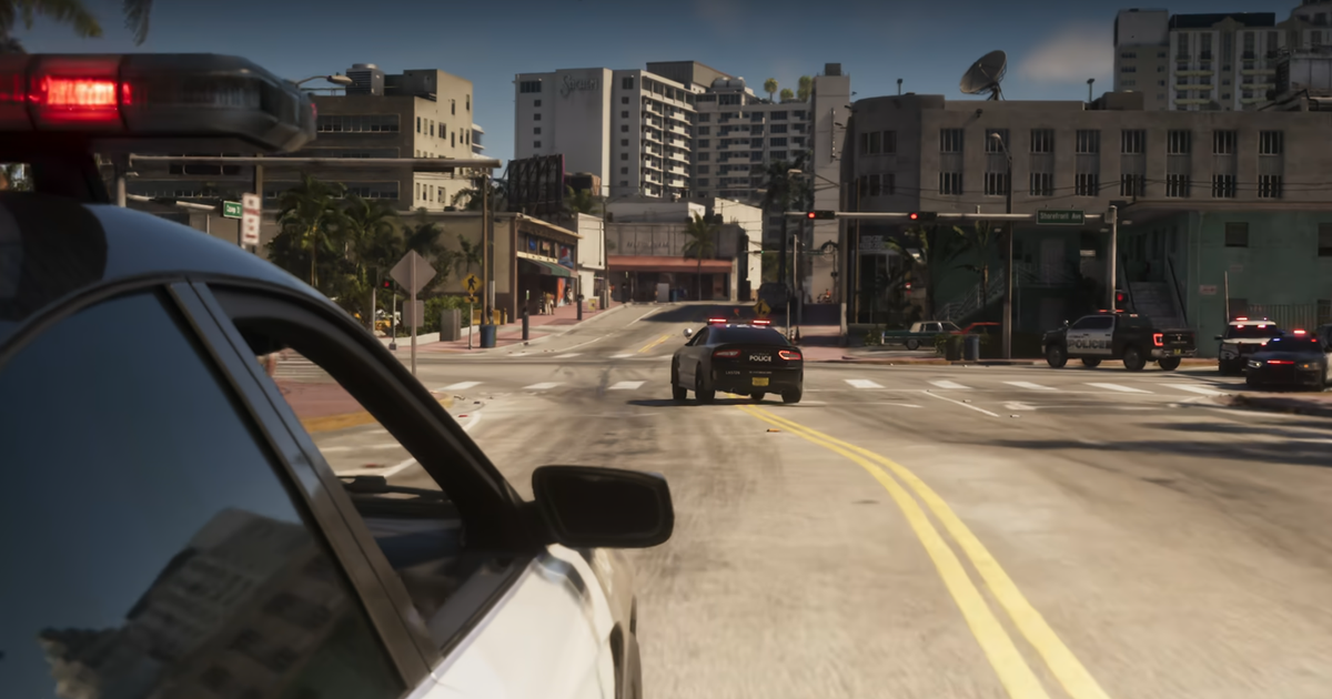 Photo: Eurogamer Police cars in Grand Theft Auto 6 with sirens on
