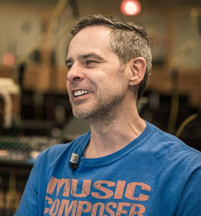 Close up headshot of composer Grant Kirkhope