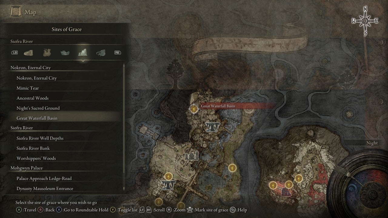 Great Waterfall Basin Grace in Elden Ring