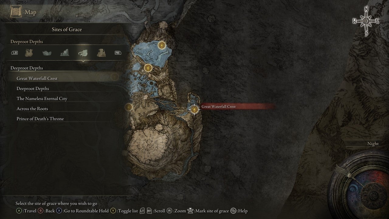 Great Waterfall Crest Grace in Elden Ring