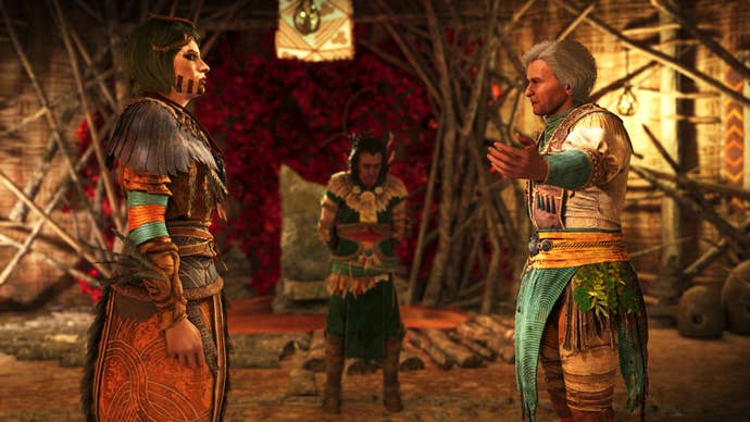 Some characters having a chat successful Greedfall 2.