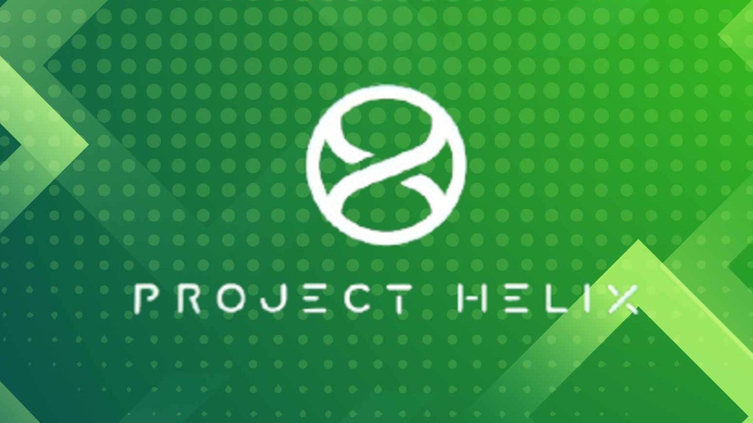 Zelené pozadí s logem a názvem Project Helix napsaným bílou barvou