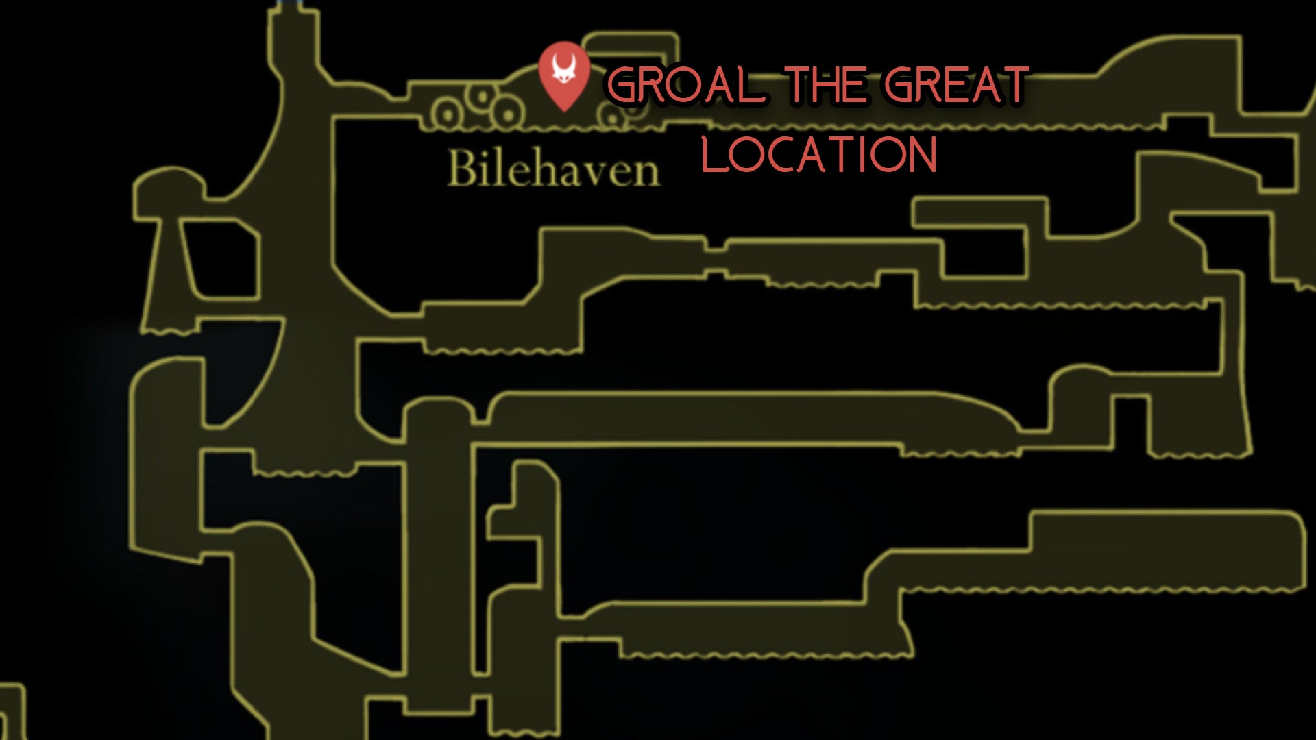 A screenshot of Hollow Knight: Silksong showing the path through the beginning of Act 3. - 50