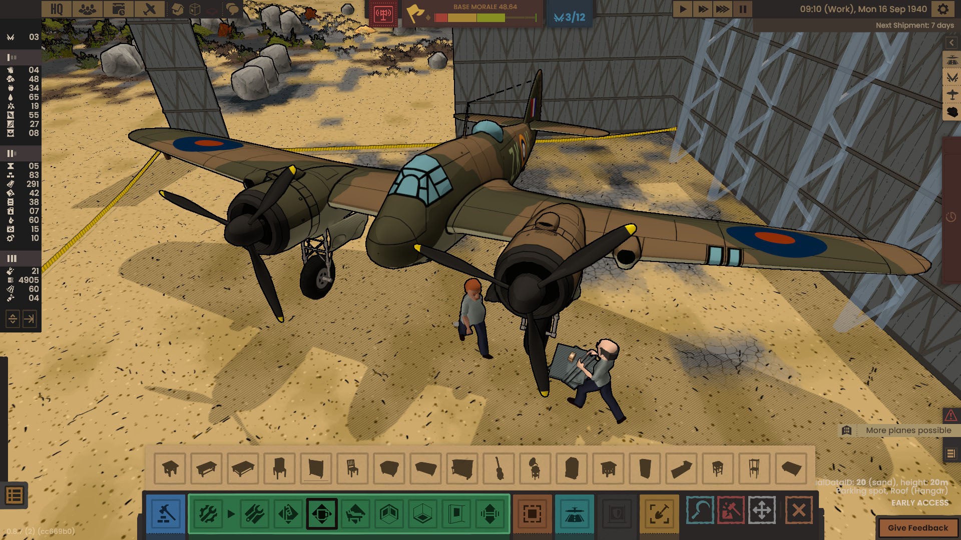 Engineers work on a plane in Ground Of Aces