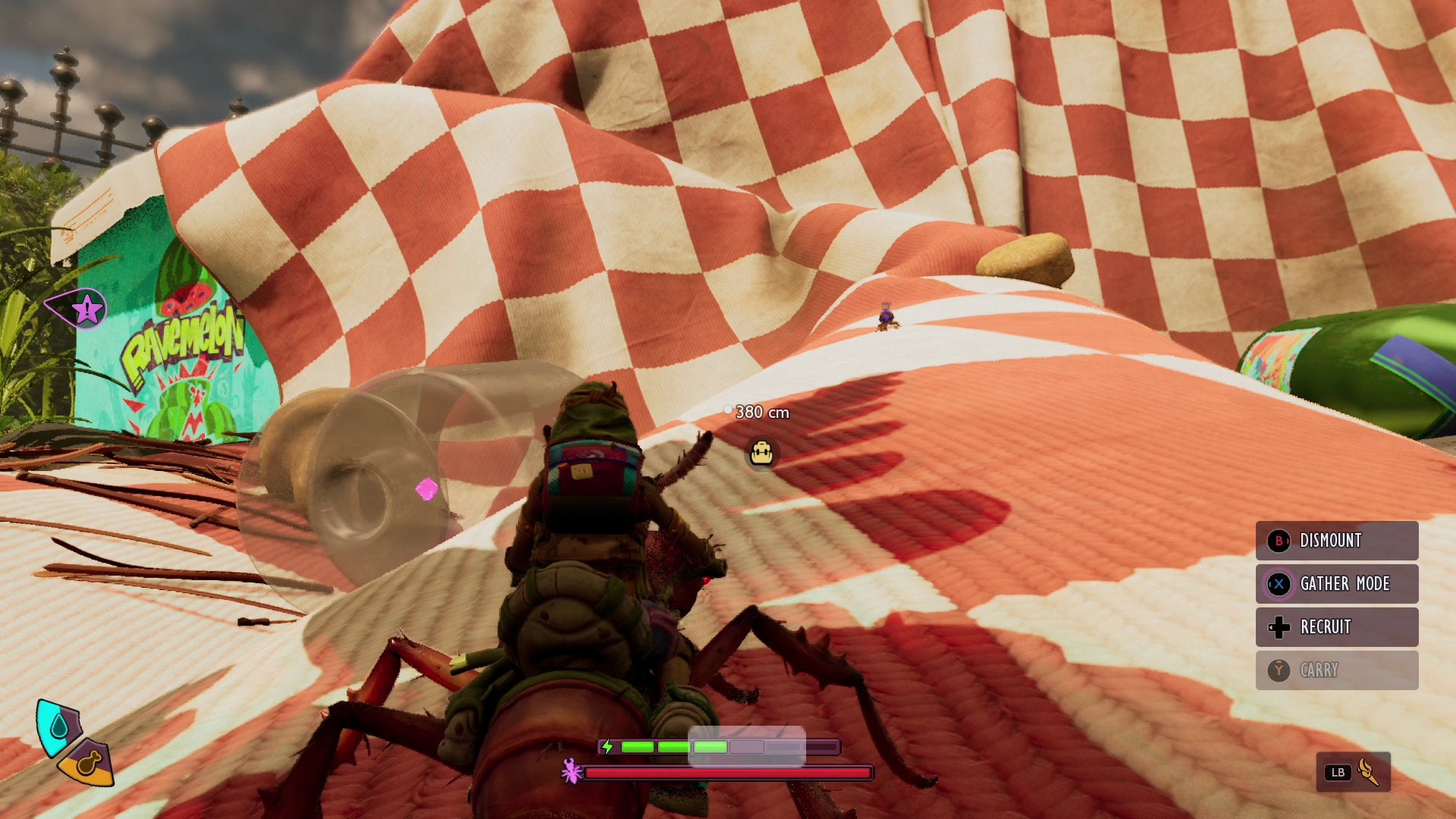 Travelling along the Picnic Table in Grounded 2. - 4