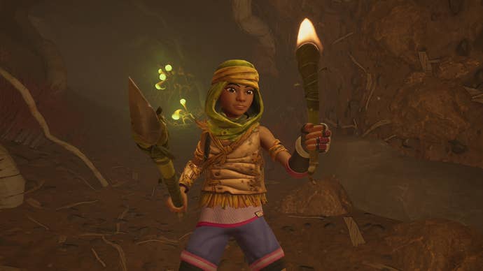 Holding a torch successful Grounded 2.