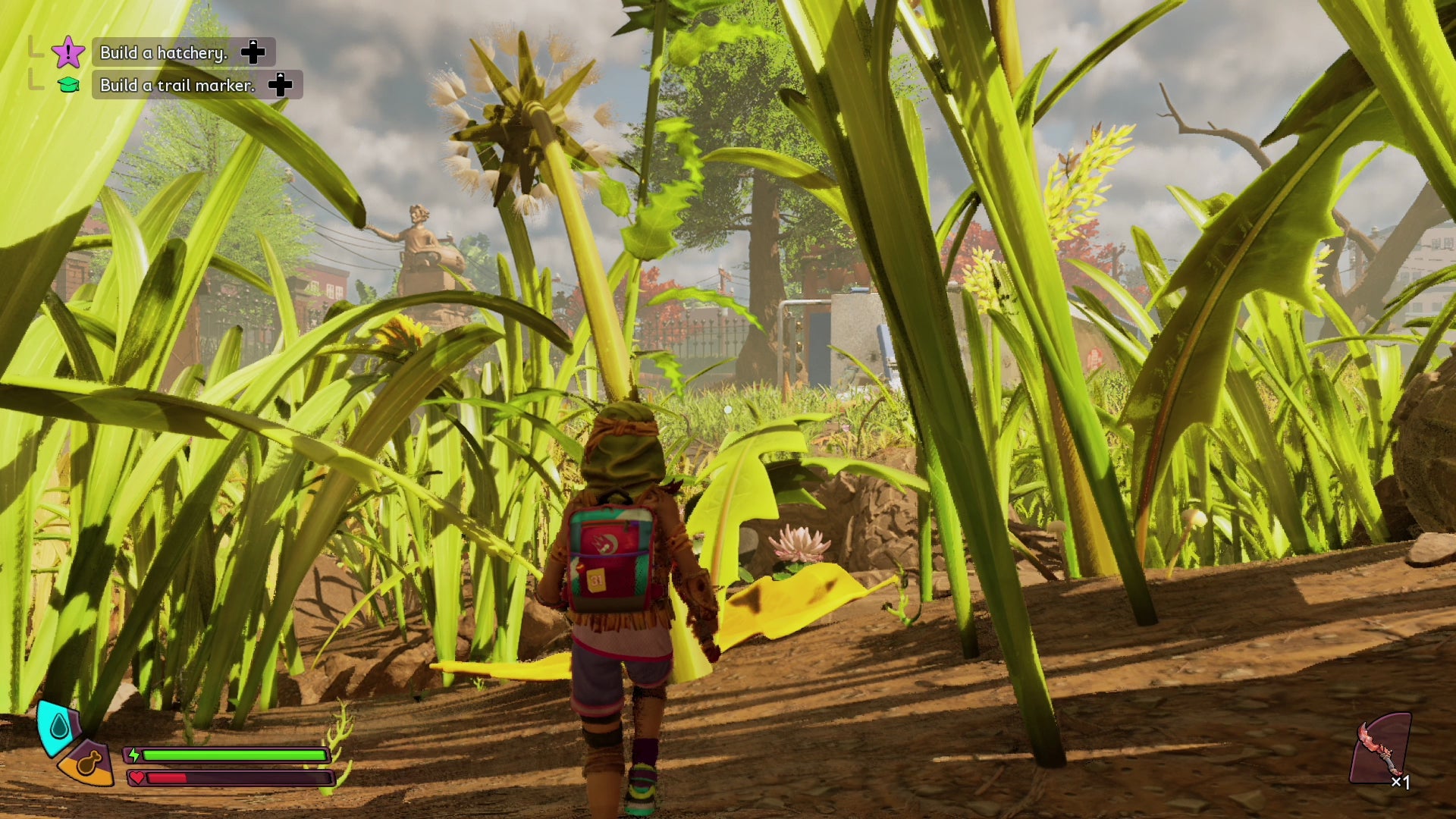 A Dandelion looms above other plants in Grounded 2. - 4